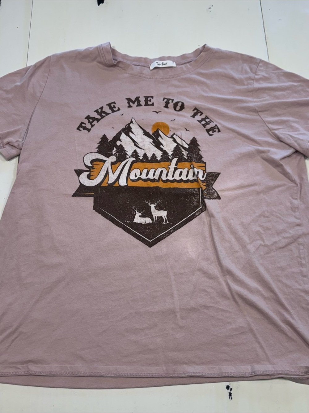 Très Bien Take Me to the Mountain Graphic T-Shirt Mauve Pink (XL)